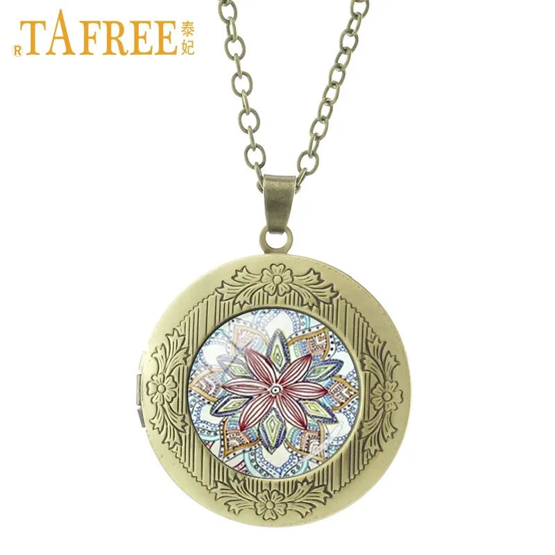 Tafree, модные ожерелья с подвеской в виде медальона, Лидер продаж, кошачий глаз, дракон, наша Леди из гуадалупа Мандала, модные стеклянные драгоценные камни GL01 - Окраска металла: ns323 1 bronze