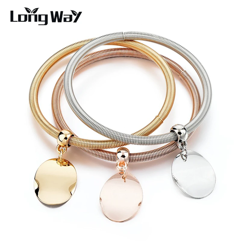 LongWay эффектные ювелирные изделия 3 шт./компл. золотой браслет с подвесками в форме