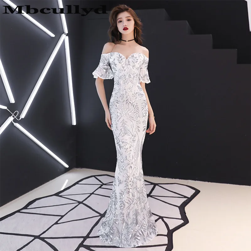 Сексуальные Выпускные платья Mbcullyd с юбкой годе 2020 блестящие золотистые и красные