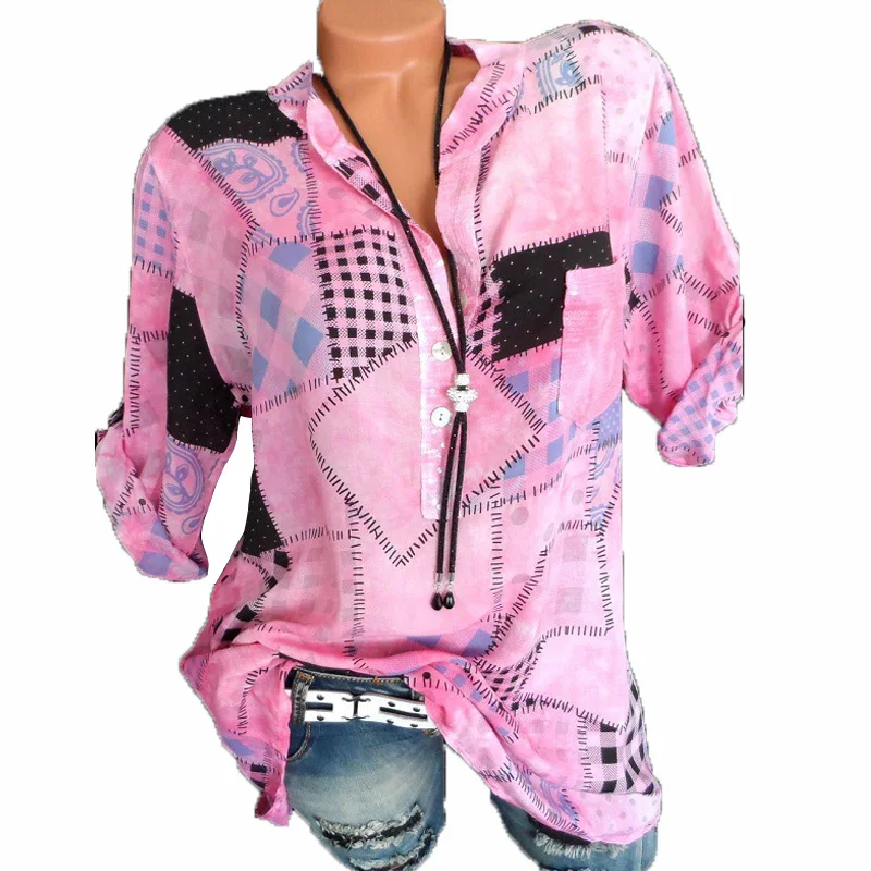 Женская блузка большого размера весенне-осенняя Повседневная рубашка с