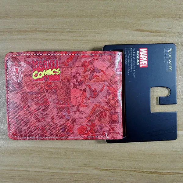 22 см Marvel модные короткие кошельки паук Мужская кредитница ПУ кошелек Corloful W279|wallet