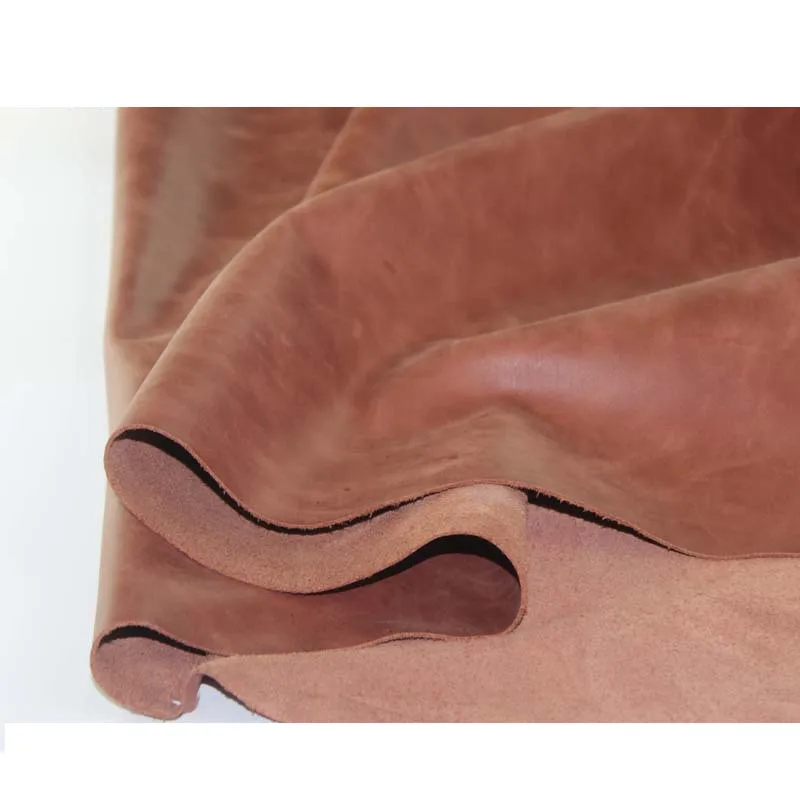 Винтажная 100% натуральная телячья кожа/полировальная восковая зернистая желтая