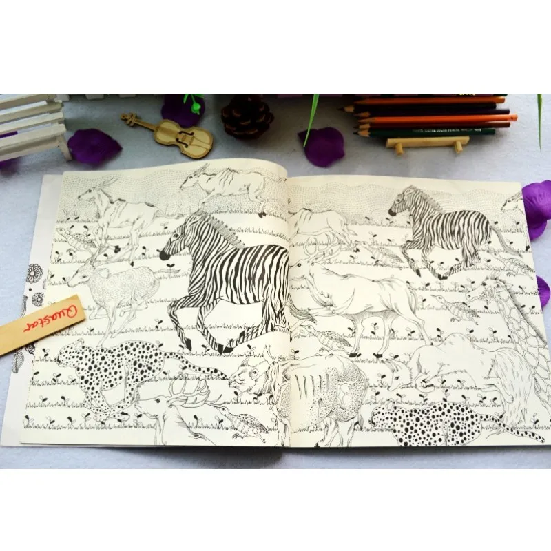 Модная секретная лесная раскраска для взрослых детей антистрессовая живопись