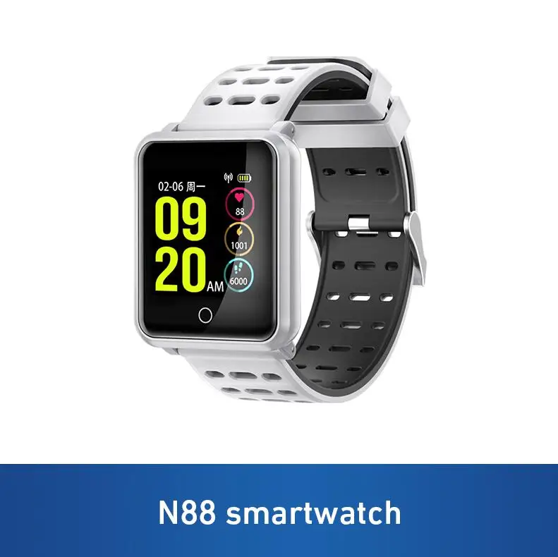 White Diggro N88 F15 Смарт часы IP68 водонепроницаемый цветной экран монитор сердечного ритма кровяного давления сменный Браслет для Android IOS - Цвет: White