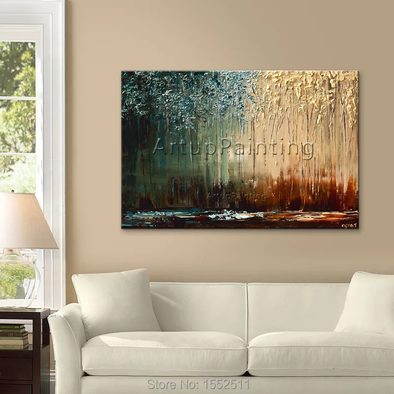 Современная Абстрактная Ручная роспись холст картины маслом нож пейзаж