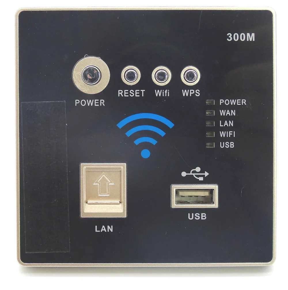 Настенный встроенный 300mbps разъем 3G Wifi беспроводной AP маршрутизатор USB зарядное