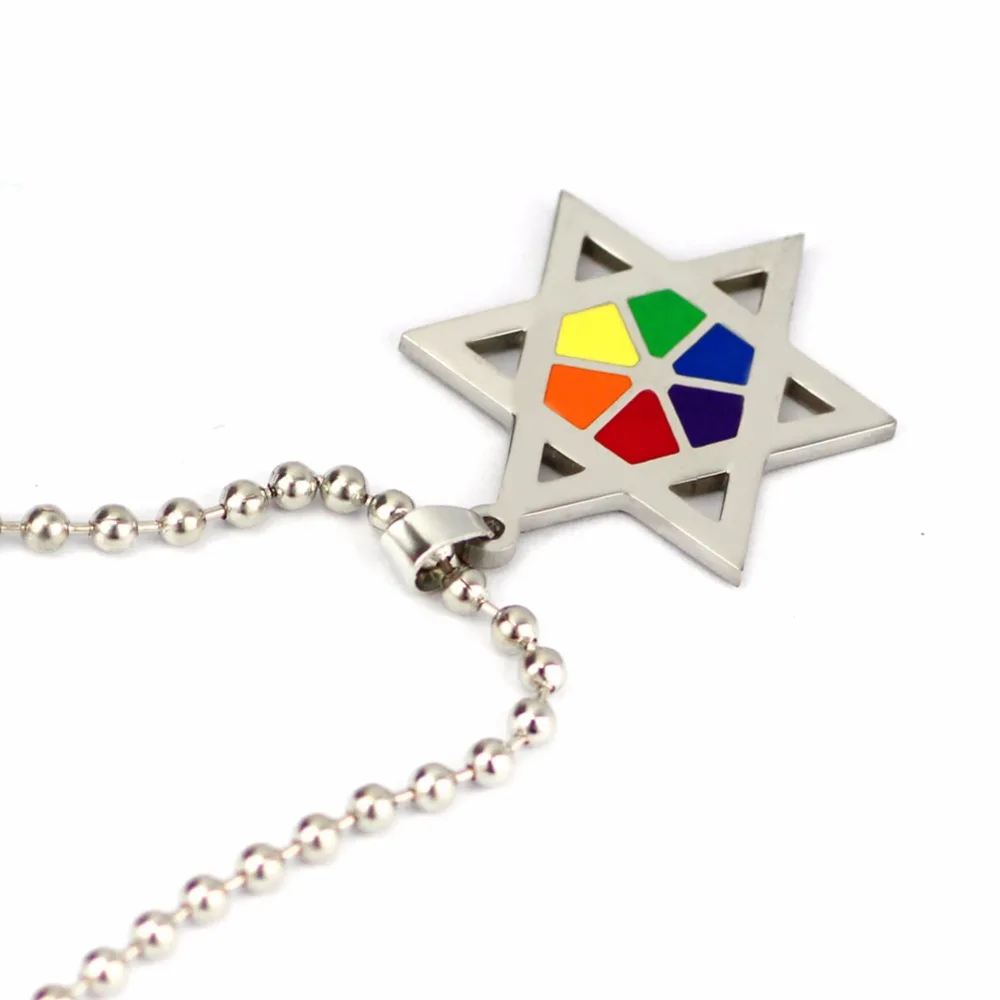 ЛГБТ Радуга пентаграмма искусственная подвеска Гей Гордость ювелирные изделия