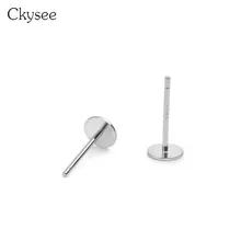 Ckysee 5 пар/лот пустая Плоская Круглая основа для сережек 3/4/5 мм