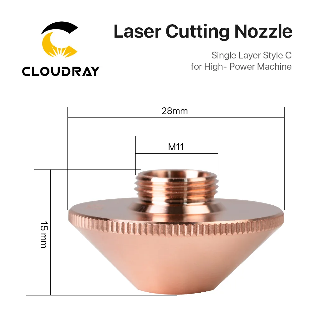Насадки для лазерной резки Cloudray Penta однослойный тип C мощной машины D28 M11 h15 мм