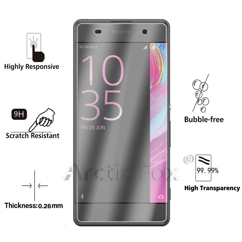 5 шт./лот закаленное Стекло Экран протектор для sony Xperia XA Защитная пленка |