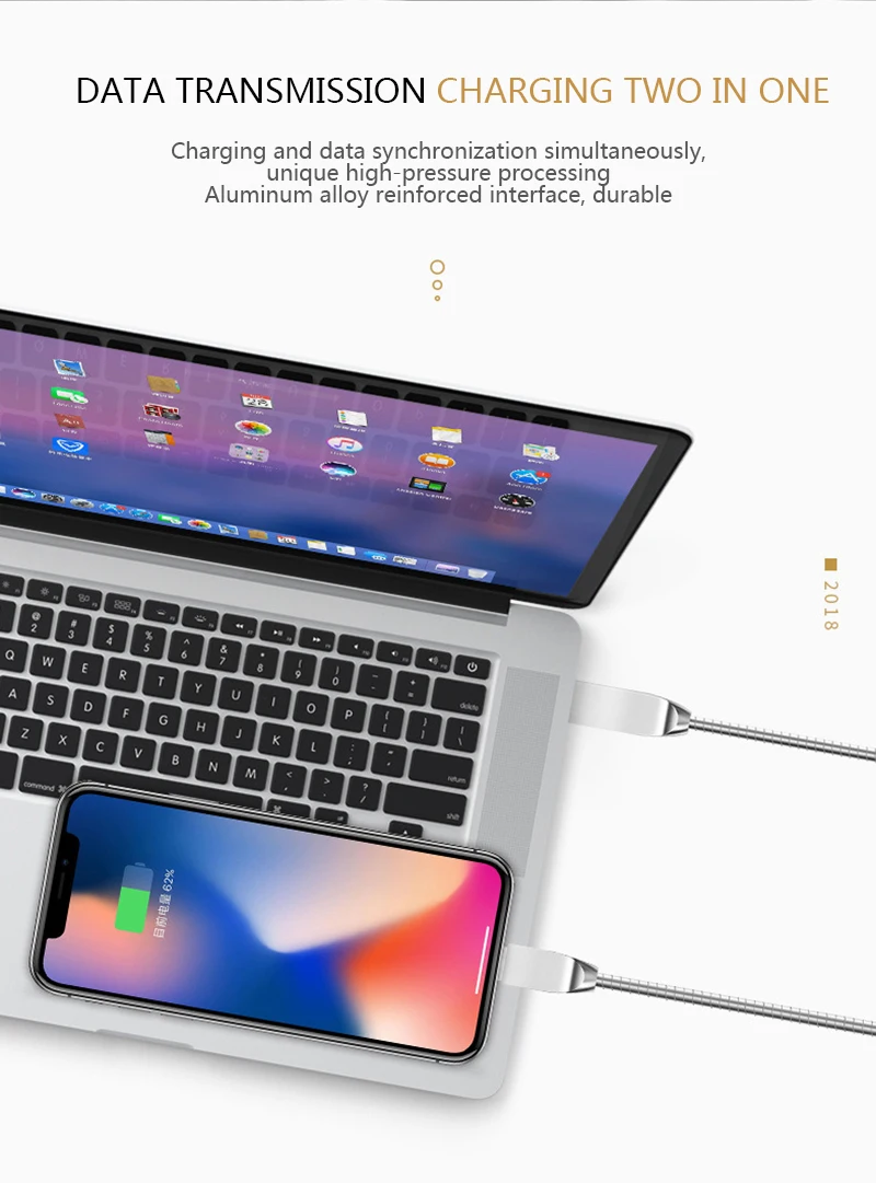 Полный цинковый сплав usb кабель для зарядки и передачи данных для iPhone X Быстрая Зарядка Тип C 3A для samsung S10 huawei Xiaomi OPPO Быстрый Micro USB