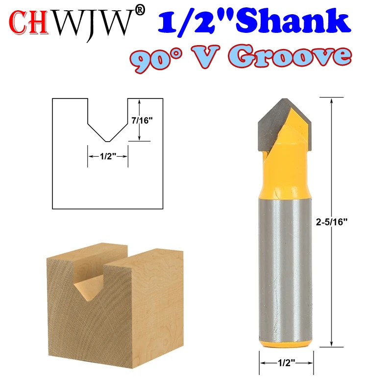 1 шт. 1/2 &quotхвостовик 90 градусов V Groove знак надпись маршрутизатор бит-1/2&quot x 7/16