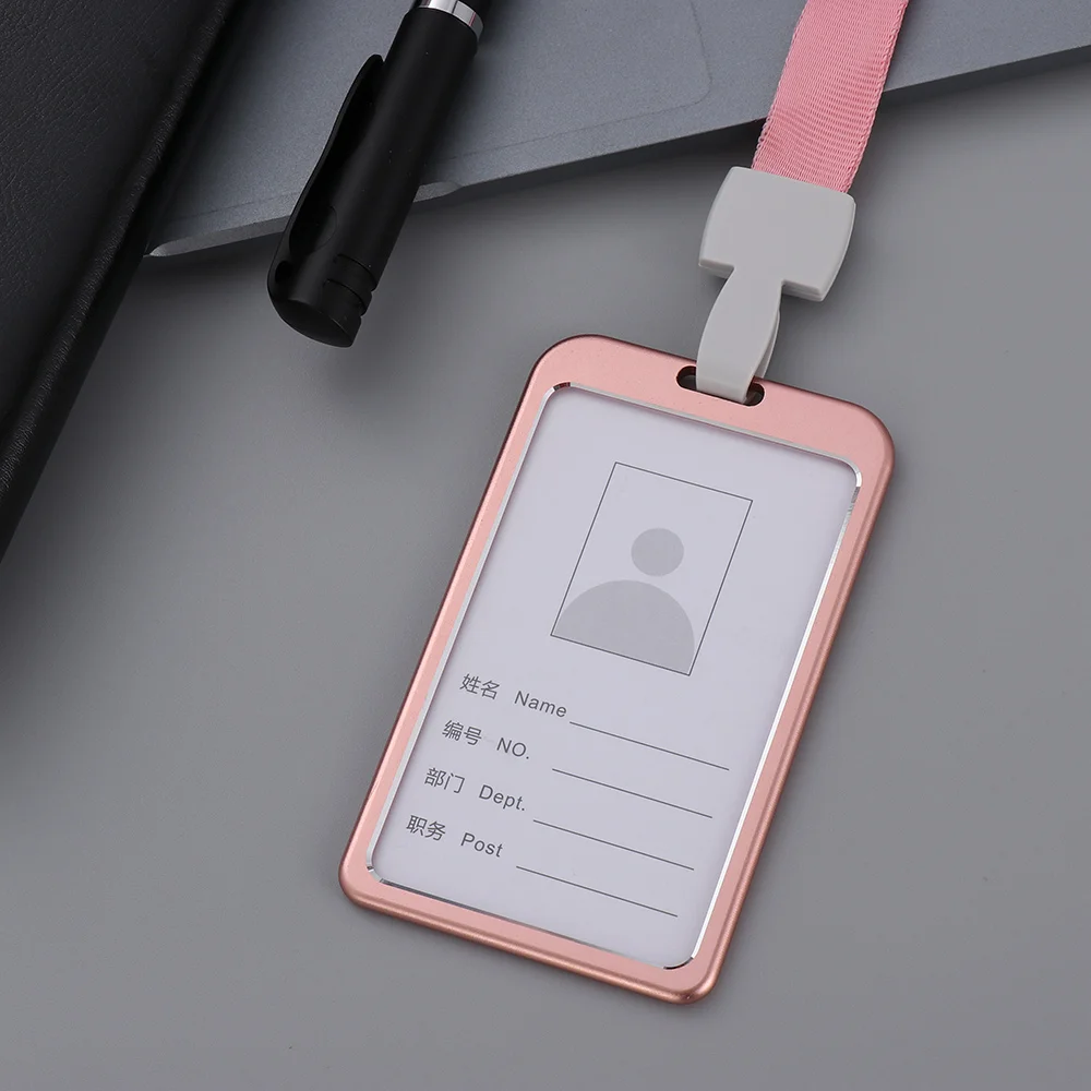 Офис школа ID Бизнес чехол держатель для карт алюминиевый сплав имя работника ID карта Обложка металлический рабочий сертификат идентификационный значок тег