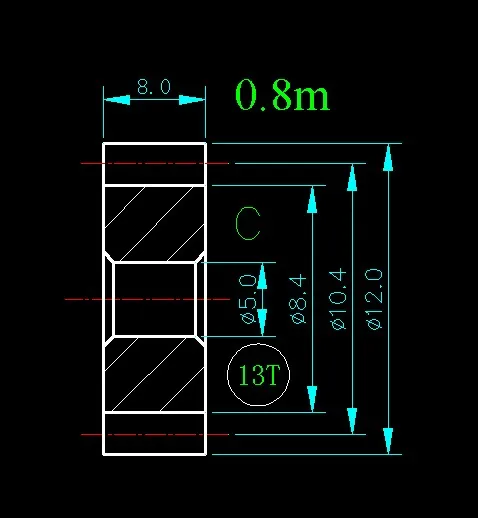 

0.8m 13T/Hole 3mm 4mm 5mm/width 8mm/For Meat Grinder Parts etc.