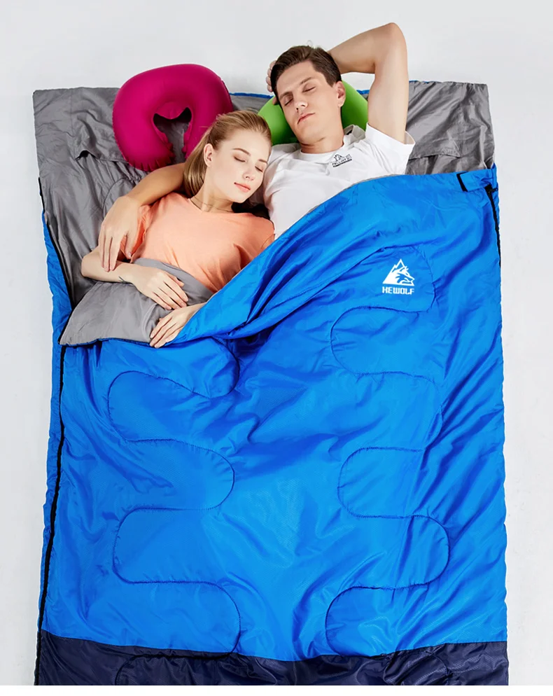 

Hewolf Outdoors Adult Envelope Camping Sleeping Bag Hotel Septum Traveling Use Can Splicing Into Two Seperate Single One
