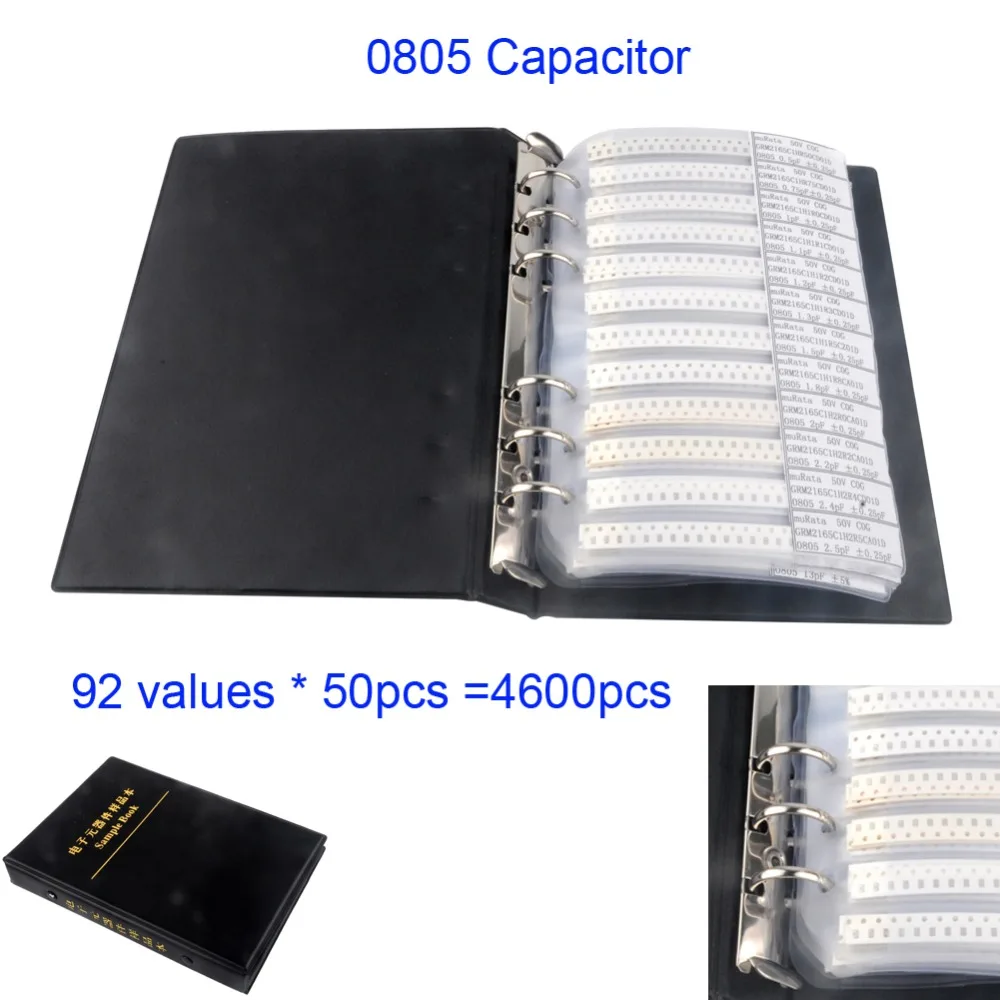 

4600pcs/set 0805 SMD Chip Capacitor Sample Book Assortment Kit 92value x 50pcs