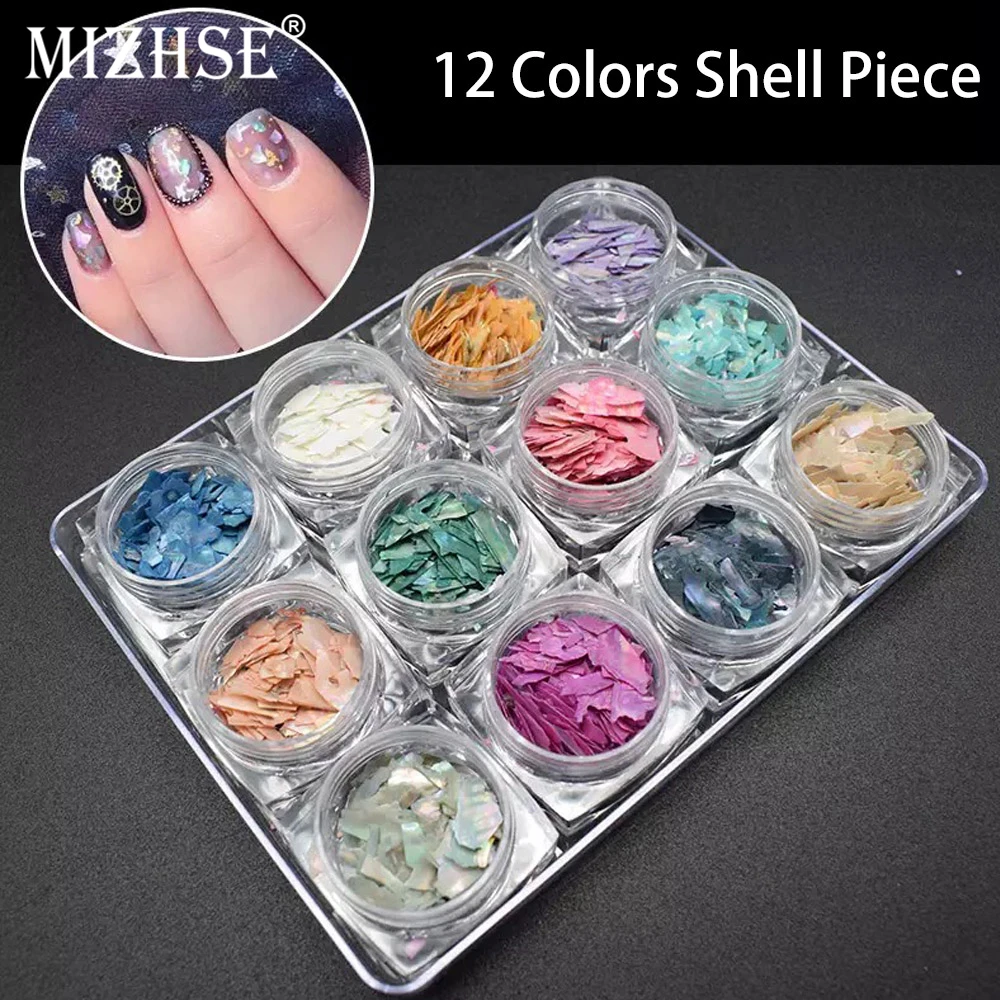 MIZHSE 12 коробок/набор Морская ракушка 3D очаровательные украшения для ногтевого