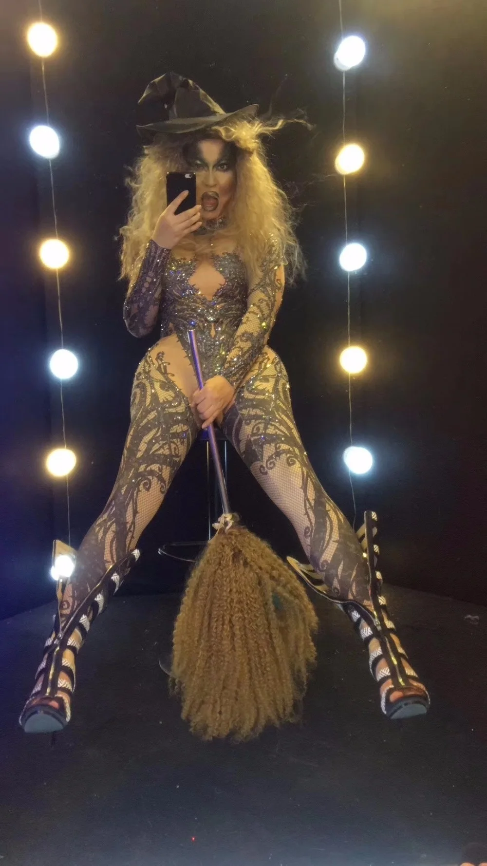 

Sexy Nightclub Pole Dancing Stretch Skinny Women Jumpsuits Rhinestones Stage Performance Shining Bodysuits Fashion Leotard