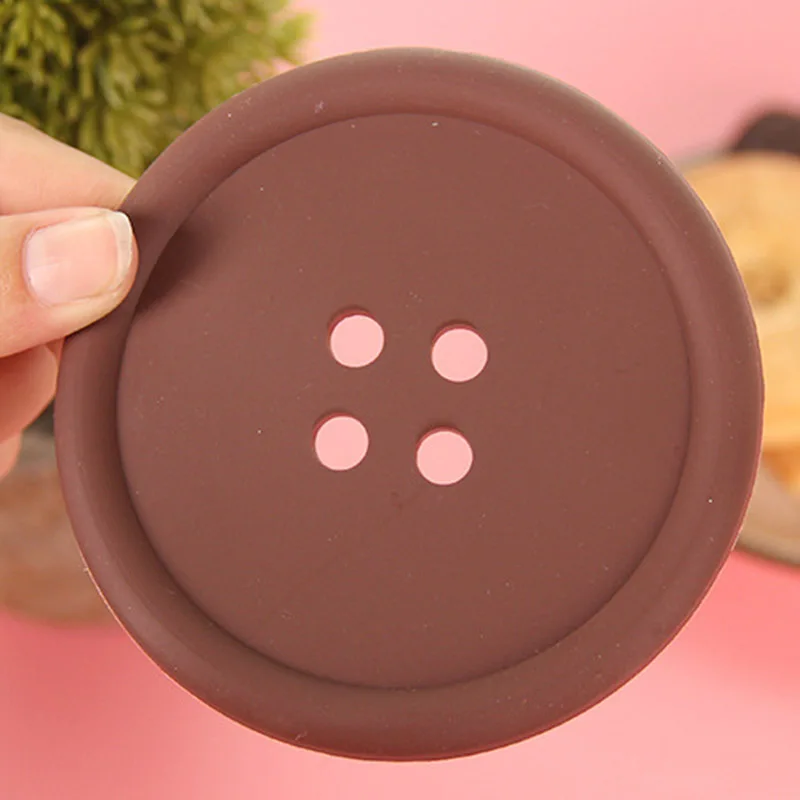 1 шт. креативные резиновые коврики и прокладки в форме пуговиц противоскользящие