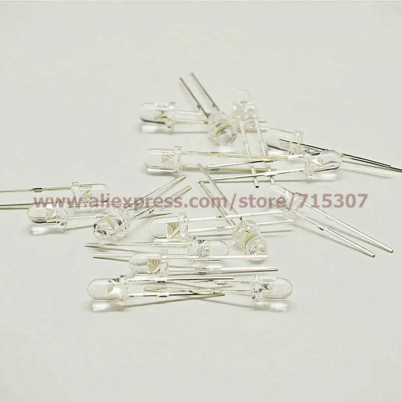 PHISCALE 50 шт. 3 мм белый светодиод Круглый с куполообразной верхней прозрачной