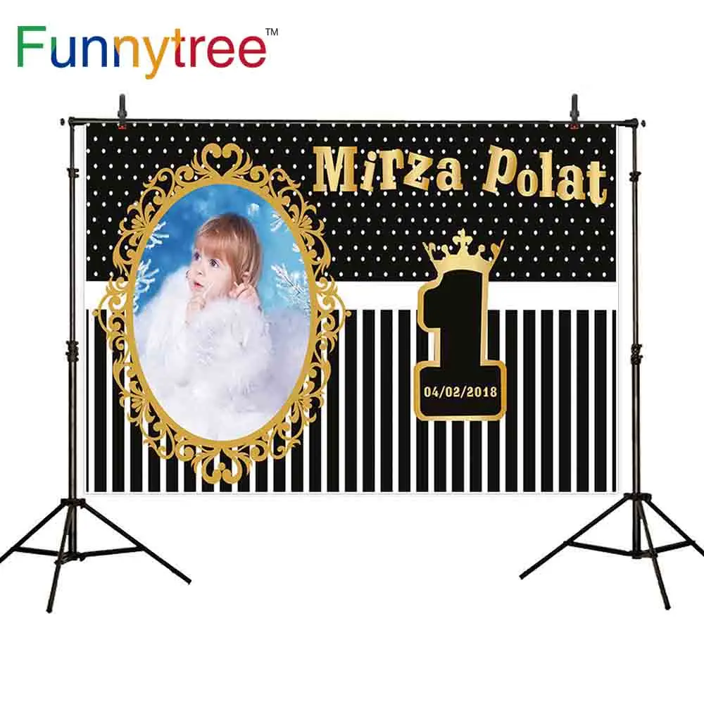 

Фон для фотосъемки Funnytree в полоску Золотая фоторамка изготовленные на заказ фоны на день рождения обои фотосессия фотофоны
