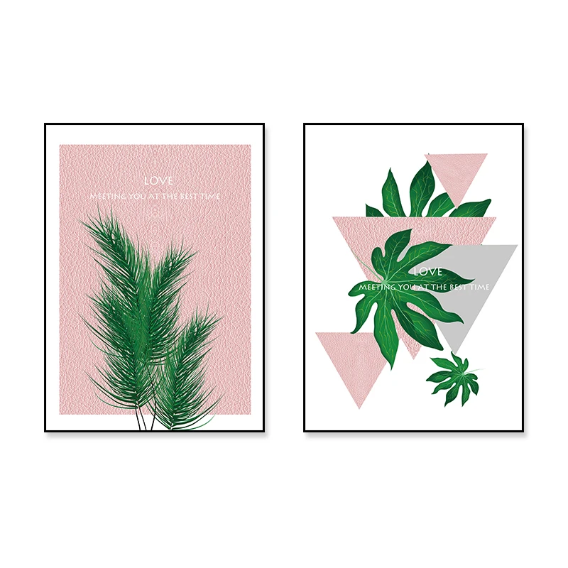 Современные Плакаты и печатает абстрактная зеленый Завод Живопись украшения