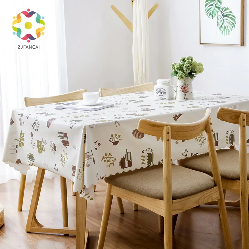 Прямоугольная скатерть из ПВХ с рисунком чая водонепроницаемая маслостойкая
