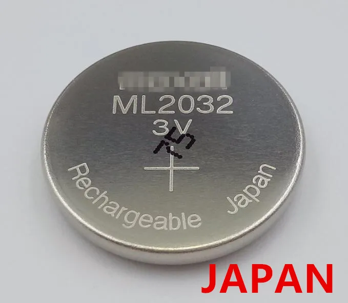 Бесплатная доставка 10 шт./лот 3 в перезаряжаемый ML 2032 ML2032 кнопочный элемент монет