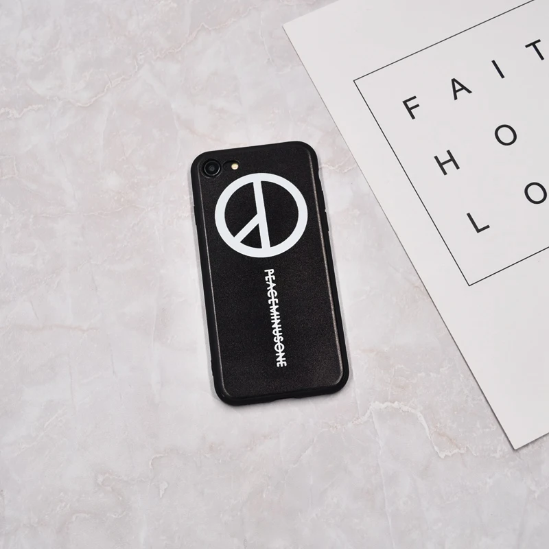 Brand Letter soft case For iphone 6 6s Plus 7 8 X 5s SE cover Capa funda Fashion Peace Anti-War Sign Cases |