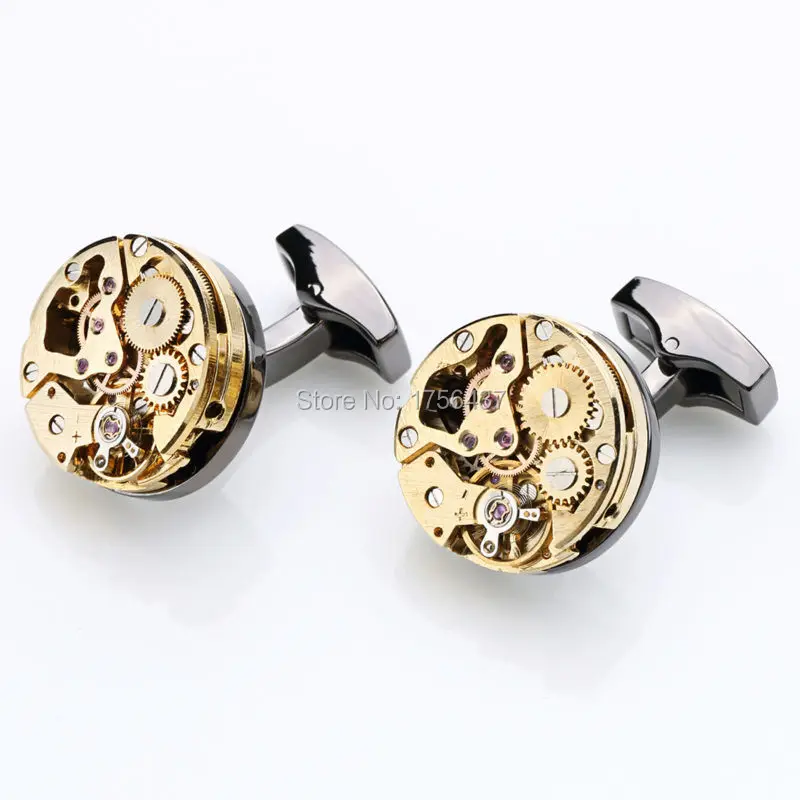 Новинка запонки с механизмом для часов мужских часов|watch movement cufflinks|movement cufflinkscuff