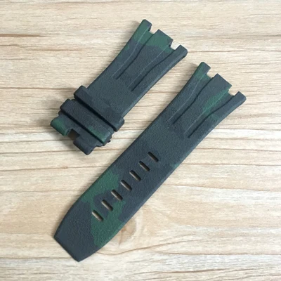 30mm Green 30 мм камуфляж черный белый серый синий красный зеленый мягкий резиновый силиконовый ремешок для часов Ремешок для AP AP26400 44 мм чехол Audemars Piguet - Цвет ремешка: 30mm Green