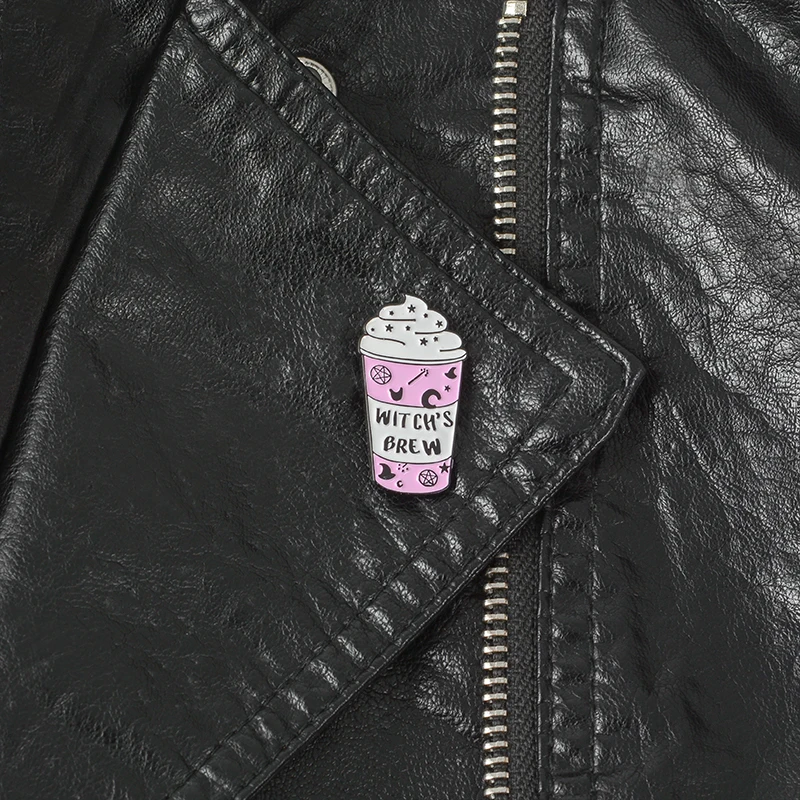 Розовые Броши в форме кофейного кофе украшения для рюкзака сумки шляпы