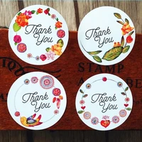 120pcs thank you flower gift sealling label adhesive baking seal sticker students stickers for party favor gift bag candy box