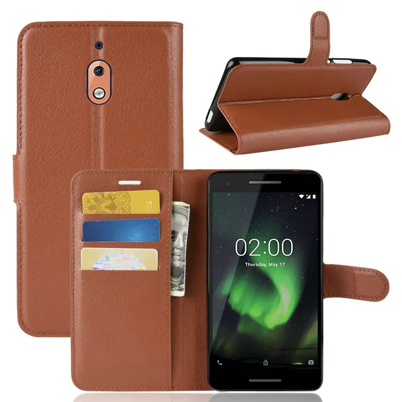 

for Nokia 2.1 2 2018 TA-1080 TA-1092 WIERSS Wallet Phone Case for Nokia 2 TA-1029 TA-1035 Flip Leather Cover Case Etui Fandas>