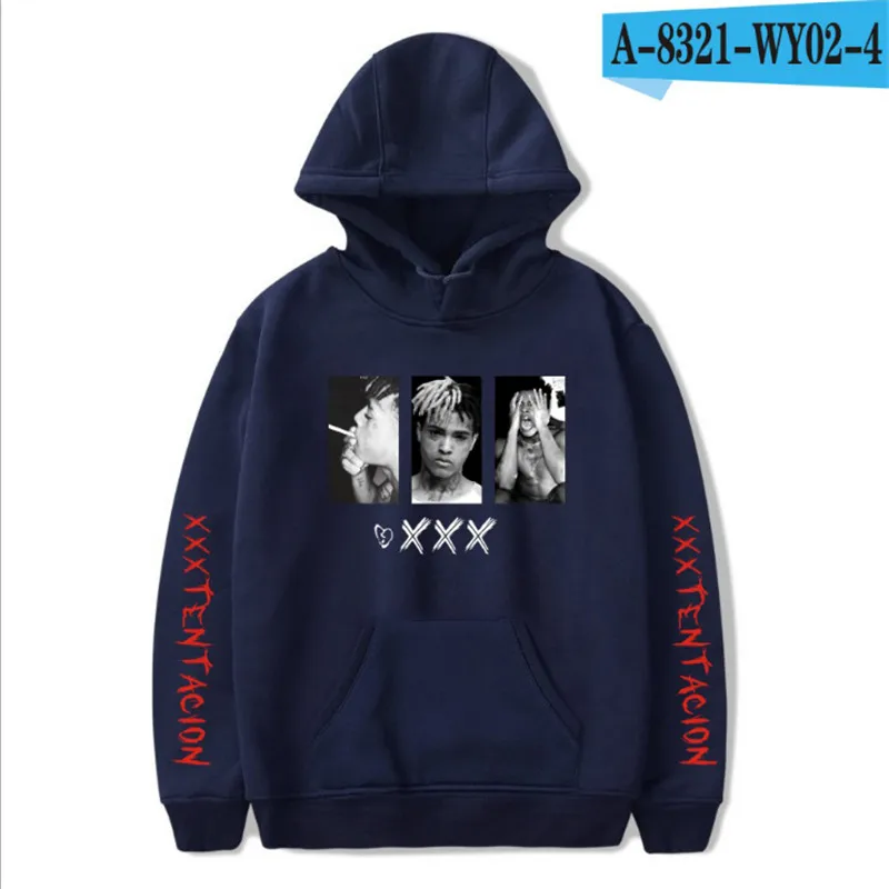 Navy blue2324 XXXTentacion, толстовки, Толстовка для мужчин и женщин, Повседневный пуловер, уличная одежда, Sudadera Hombre, толстовки в стиле хип-хоп, толстовки с забавным принтом - Цвет: Navy blue2324