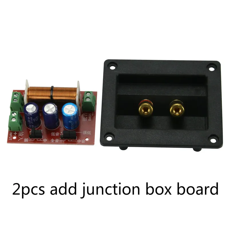 Add junction box GHXAMP 400 Вт отлаженный динамик 2-полосный кроссовер аудио Регулировка твитер бас динамик s фильтр делитель частоты 2 шт - Цвет: Add junction box
