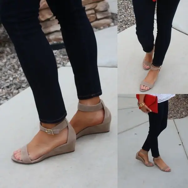 Женская обувь на танкетке chaussure Летняя повседневная с открытым носком 2018 женские