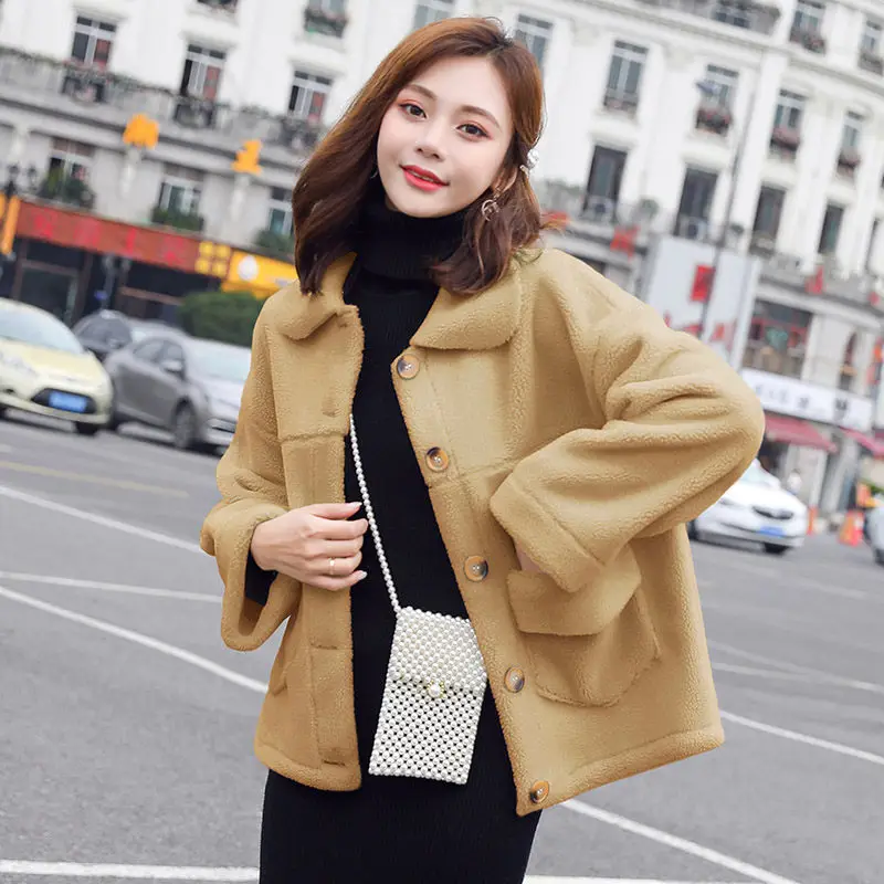 Шикарное шерстяное пальто для женщин новинка 2019 Женская Корейская Свободная