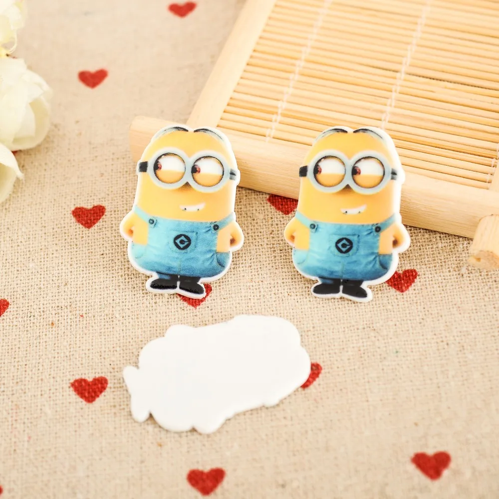 Kawaii Миньоны Гадкий я фигурка праздничные украшения ремесла плоское заднее