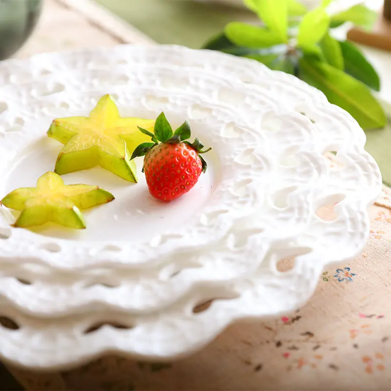 Фарфоровые тарелки в форме сердца десертная тарелка посуда для торта ложка