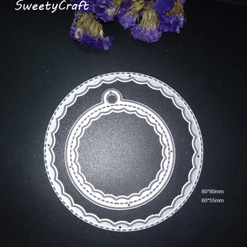Штампы трафарет для скрапбукинга Круг Стежка рамка фон металлическая резка