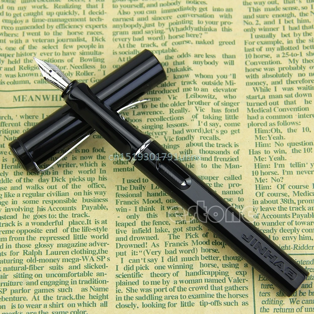 Ручка перьевая Jinhao 599A с пластиковой крышкой и черным корпусом для каллиграфии в