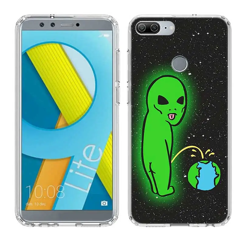 Alien Smoking Weed Fundas Silicon Phone Case For Huawei Honor 20 Pro 10 9 lite 8X 8A 20i 8C 8S V20 Y5 Y6 Y7 Y9 2019 Cover | Мобильные