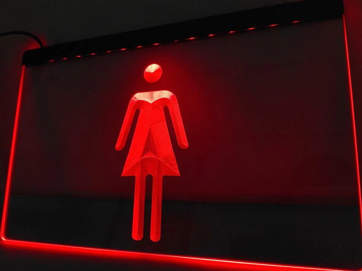 

LB340- Female Women Toilet Restroom Washroom Light Sign home decor crafts