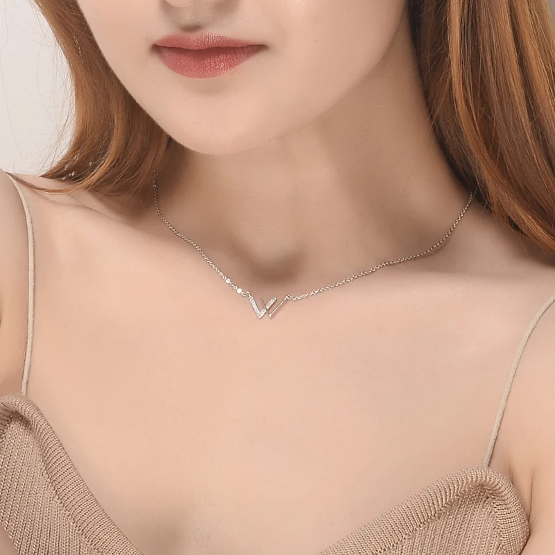 2018 г. Модные женские ювелирные колье Letterluxury серебряный цвет минималистский ААА