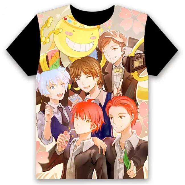 3 Модная мужская футболка, аниме, убийца, класс Korosensei, косплей, короткий рукав, унисекс, повседневная черная футболка, Otaku, Harajuku, топы - Цвет: 3