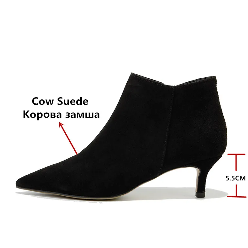 FEDONAS/Новинка Женские ботильоны из коровьей замши Сезон осень зима Теплая обувь на