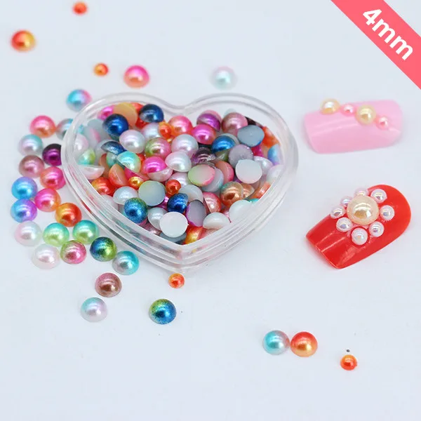 400 шт. разноцветные полукруглые искусственные жемчужины 4 мм | Дом и сад