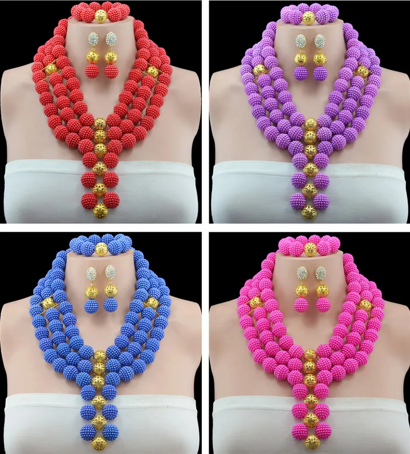 2016 модные нигерийские Свадебные африканские Бусины Ювелирные наборы костюм