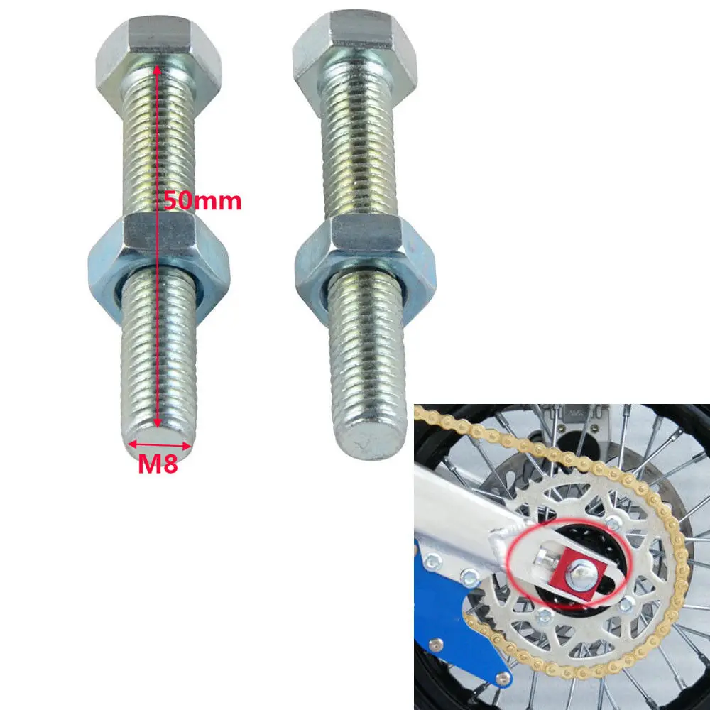 

M8x50 Motorcycle Swingarm Chain Adjuster Bolt Screws Repair Kit For Yamaha YZ125 YZ250 YZ250F YZ400F YZ426F YZ450F & WR Models